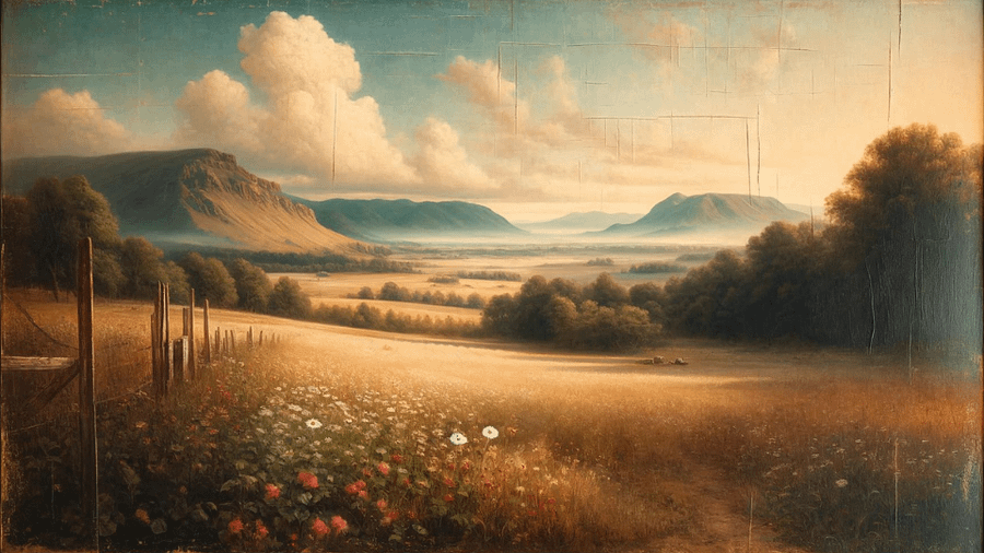 Vintage Lanscape Painting - No Frame, Digital Download product image (1)
