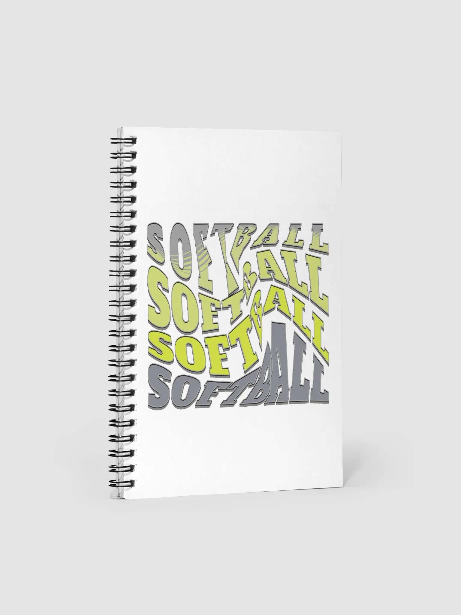 Swirl Softball Dynamic Typography Spiral Notebook product image (2)
