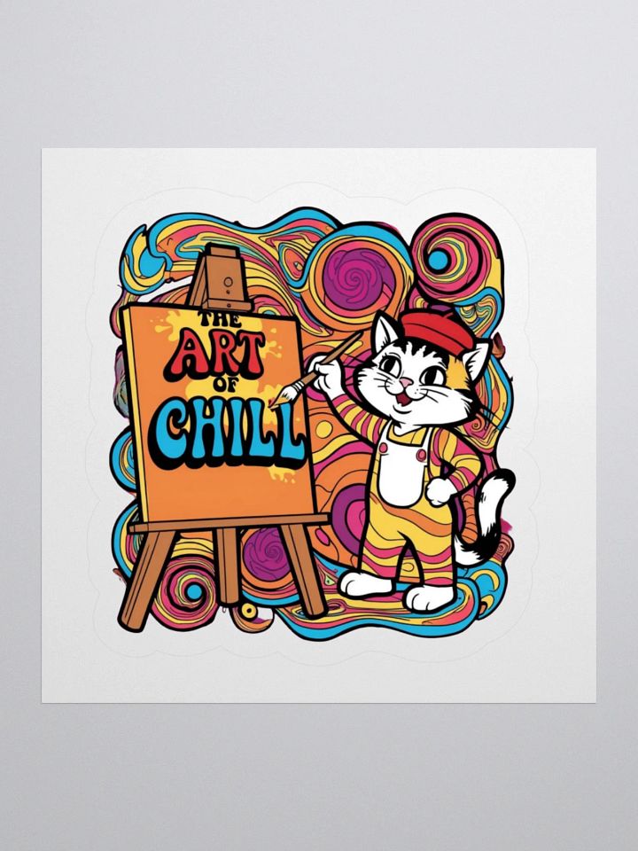 Chill Cat Art Kiss Cut Stickers product image (1)