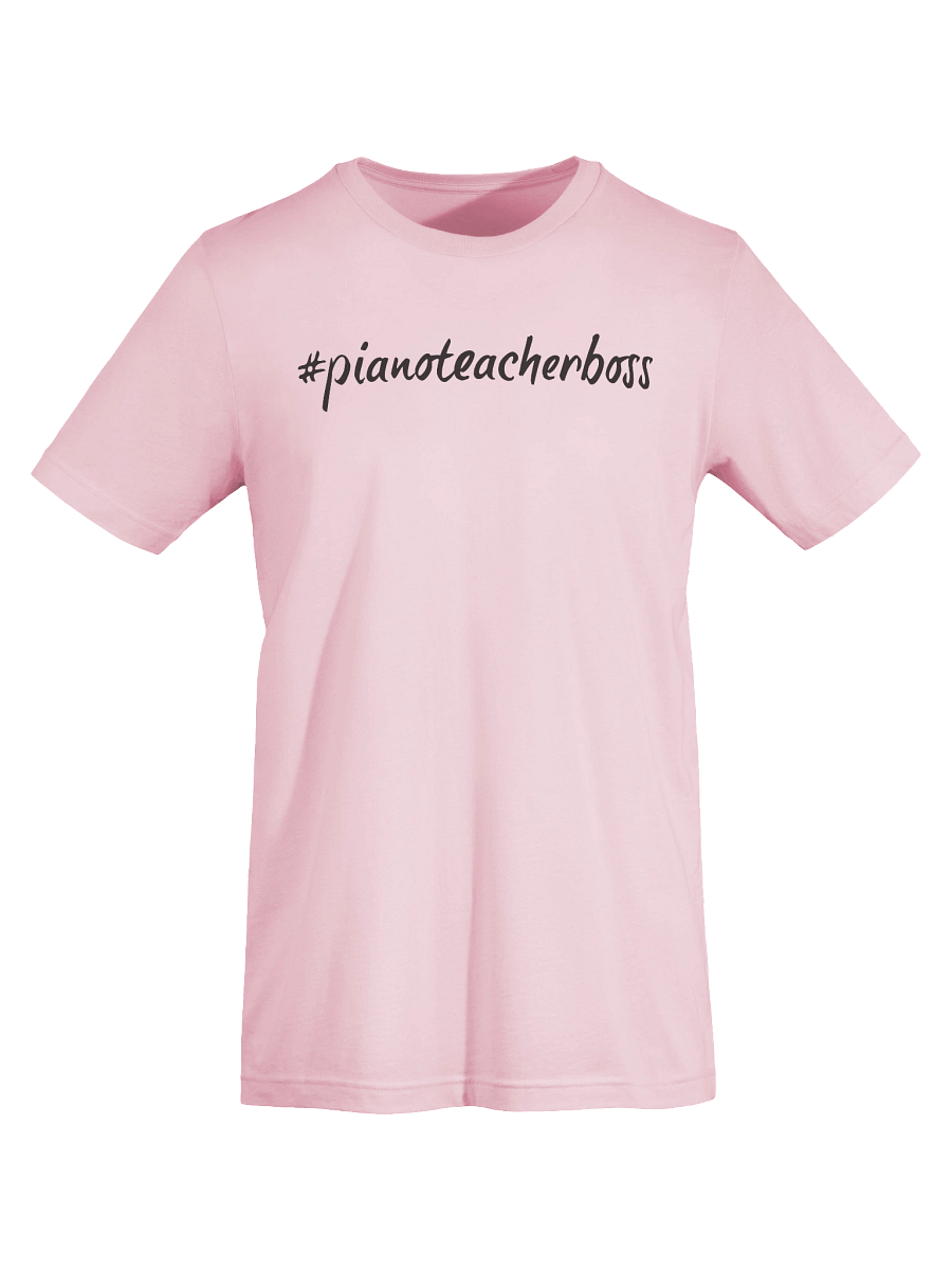 "Piano Teacher Boss" Cotton T-shirt with BLACK script product image (7)