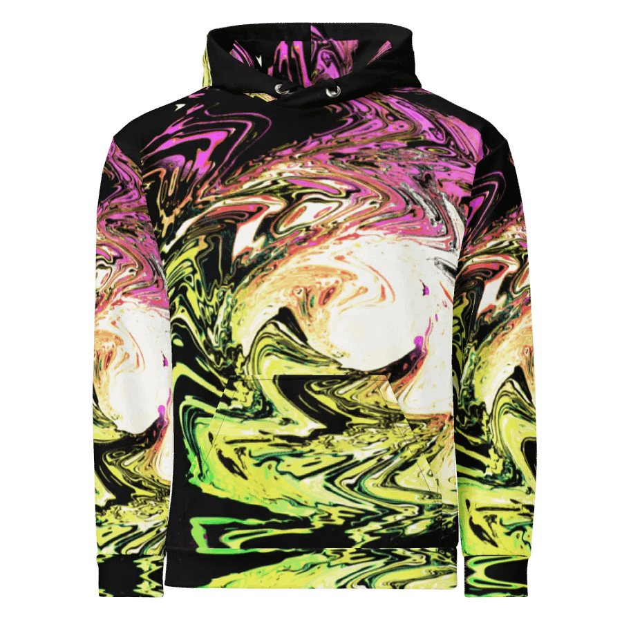 Abstract Neon Daisy Swirl All Over Print Pull Over Hoodie product image (4)