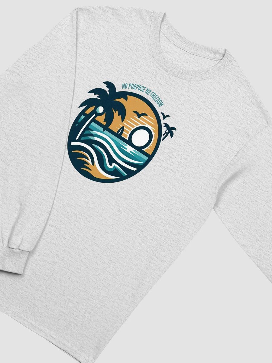 Tropical Circle Beach Scene Long Sleeve Tee | no purpose no freedom product image (3)