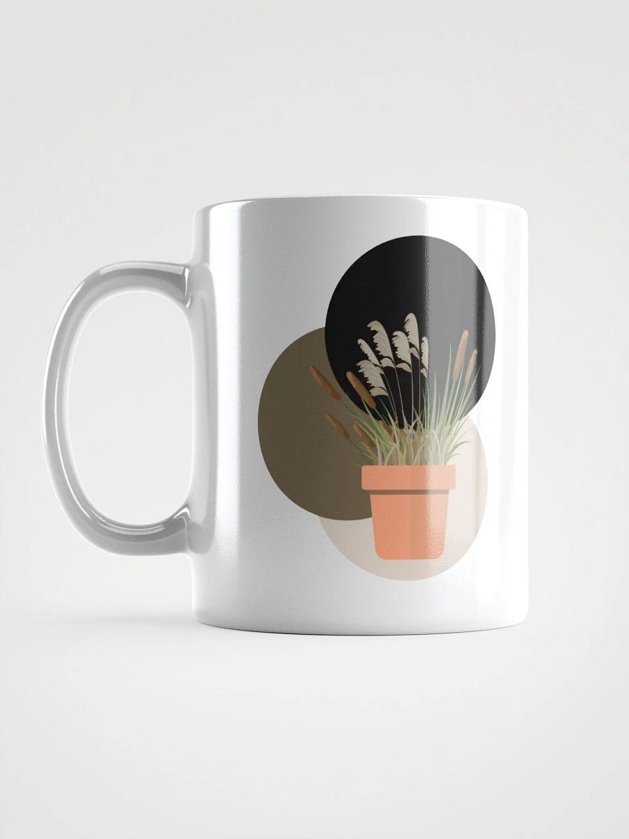 Potted Cattails With Circles Design White Mug product image (17)