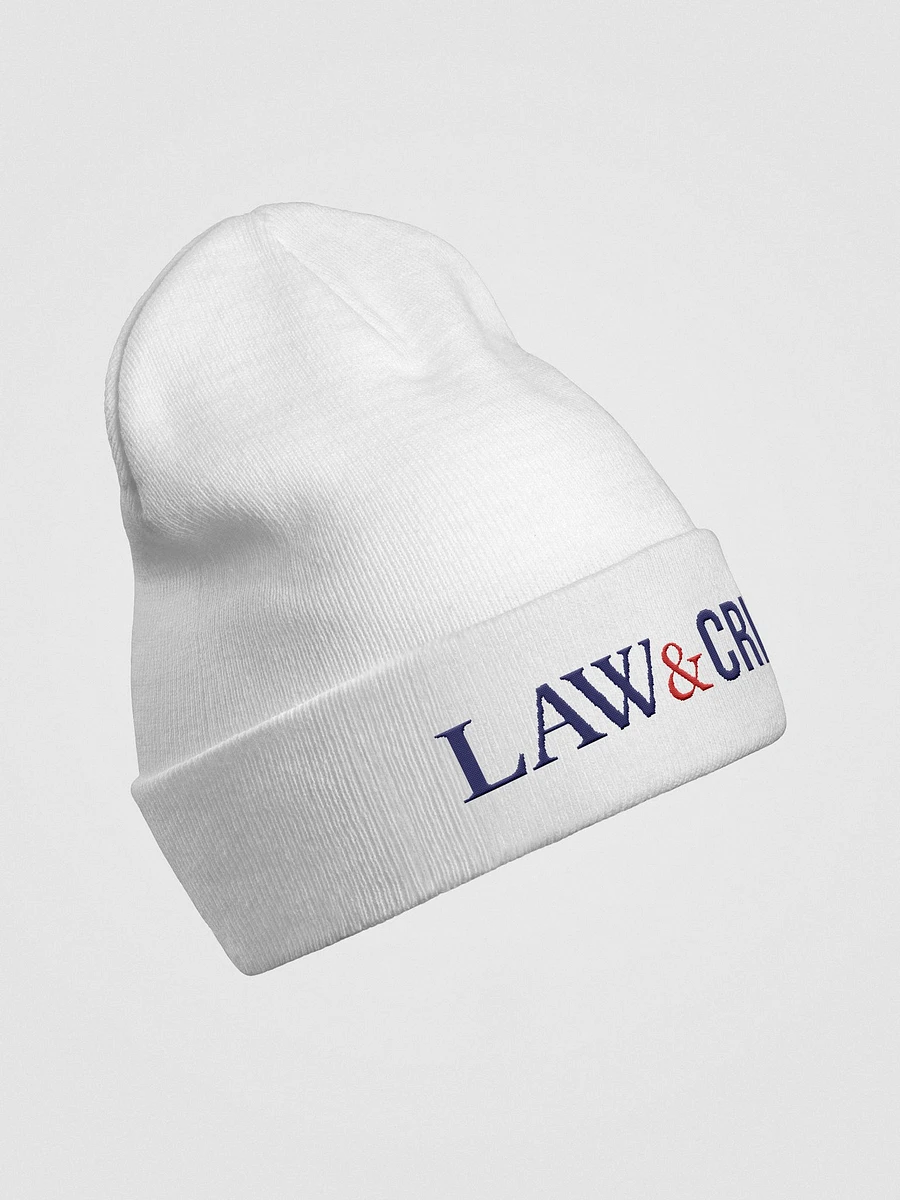 Law & Crime Cuffed White Beanie product image (3)