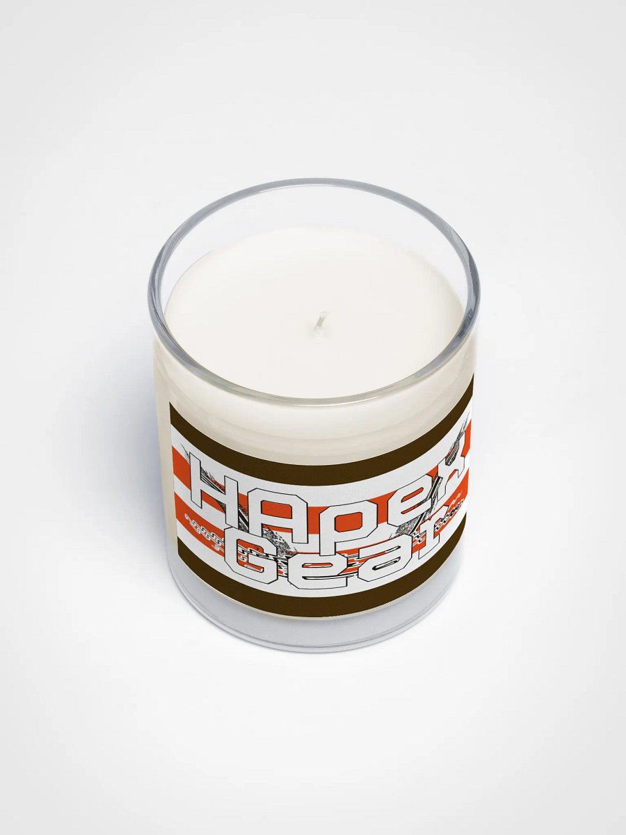 White HApex Gear Black Logo - Soy Wax Candle In A Clear Glass Jar product image (3)