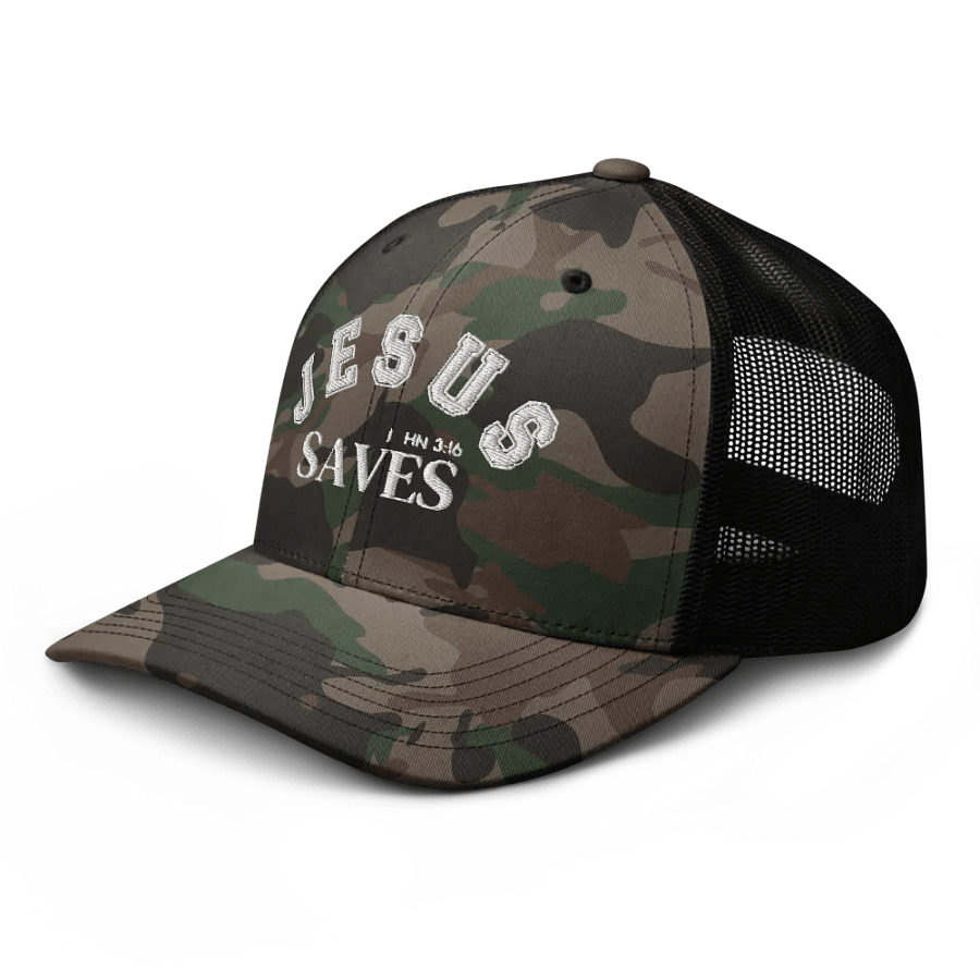 Jesus Saves John 3:16 Camo Snapback Hat product image (4)