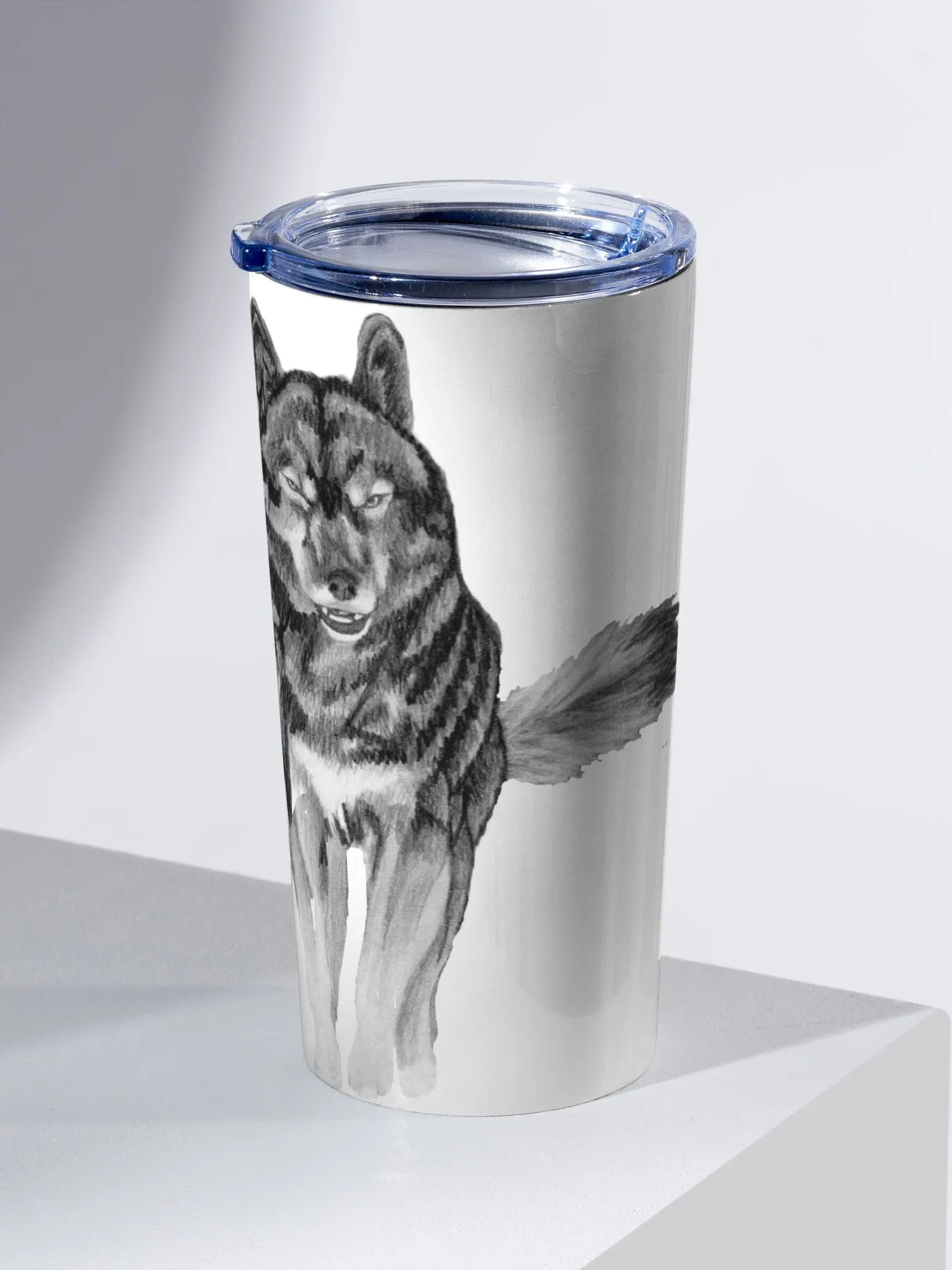 Wolf Drawing Travel Cup product image (2)