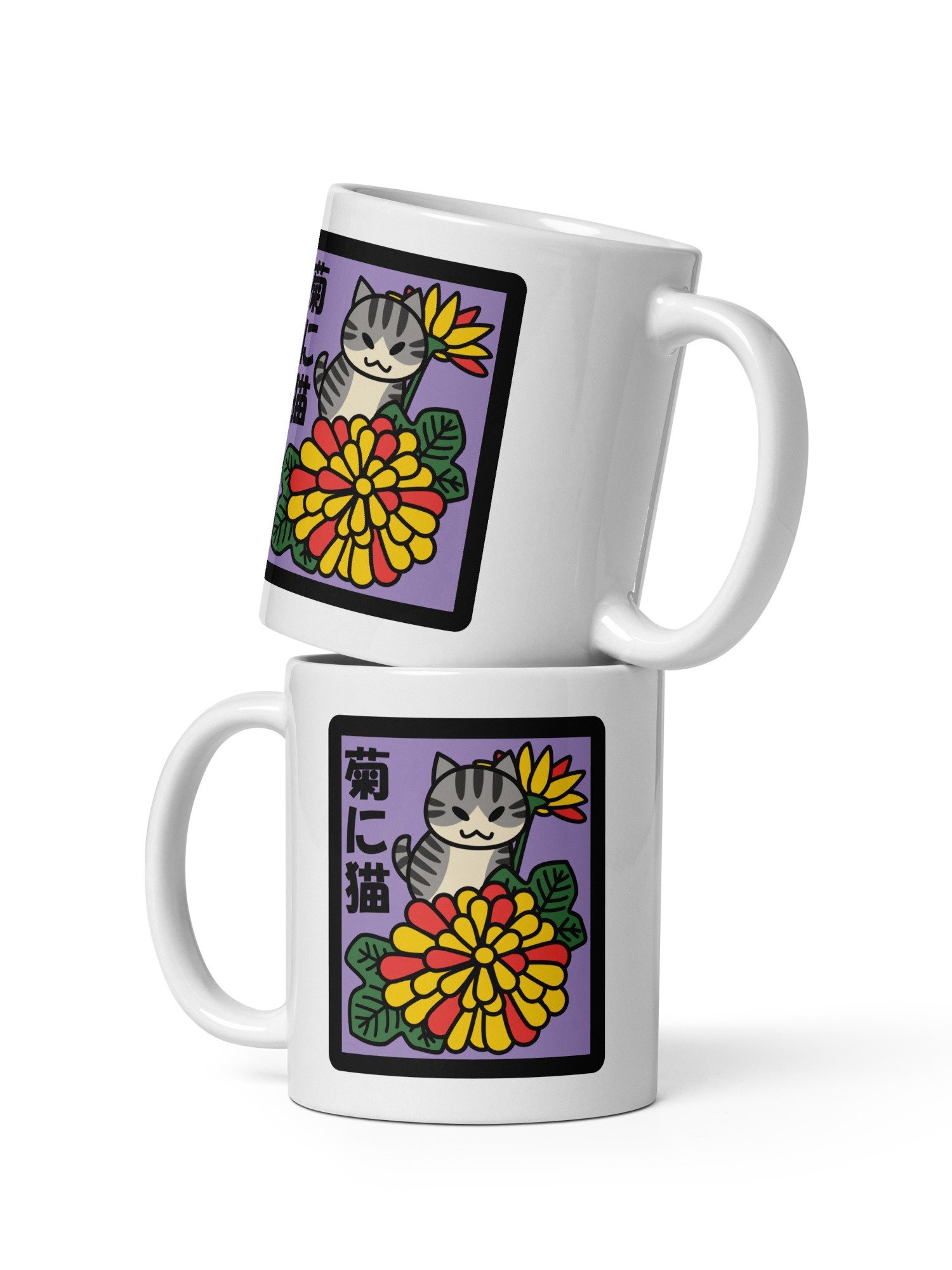 September Hanafuda Japanese Playing Card Cat 11 oz Mug product image (3)