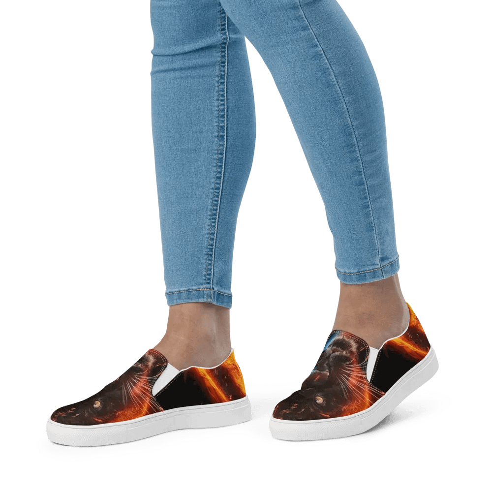 Ethereal Panther Fire and Ice Women's Slip-On Canvas Shoes product image (6)