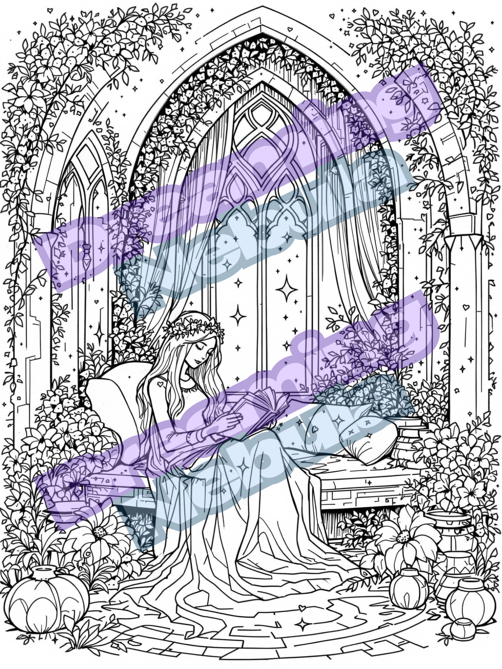 Coloring Page: Book Nook product image (1)