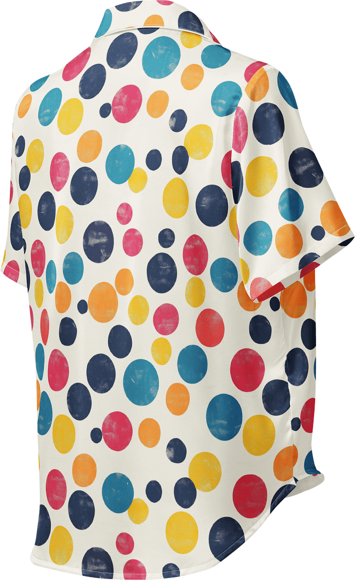 Polka Dot Illusion Vintage Retro Women's Short Sleeve Pajama Top product image (2)
