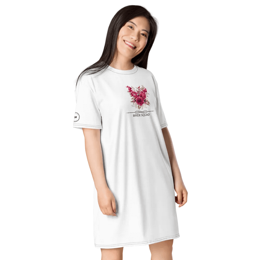 Bridal Squad T-Shirt 001 Pink Floral Bouquet Logo Dress product image (5)