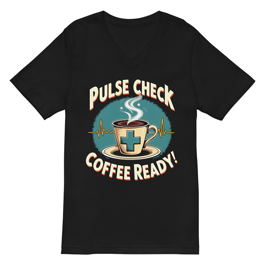 Pulse Check Coffee V-Neck Tee product image (2)