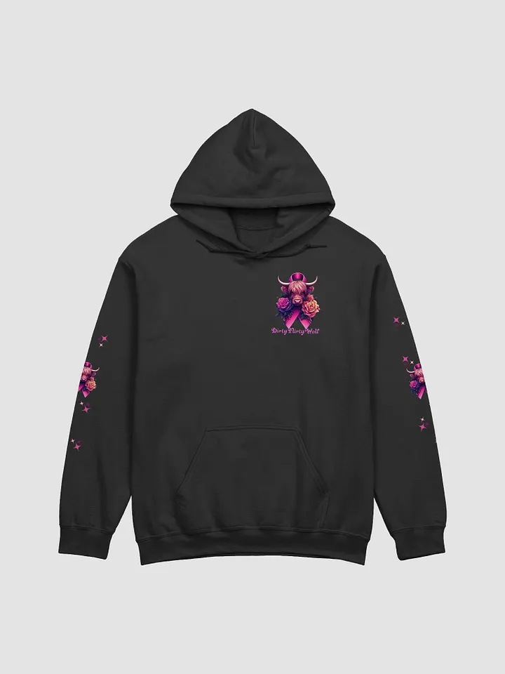 Highland Cow Blooms Breast Cancer Awareness Hoodie product image (1)