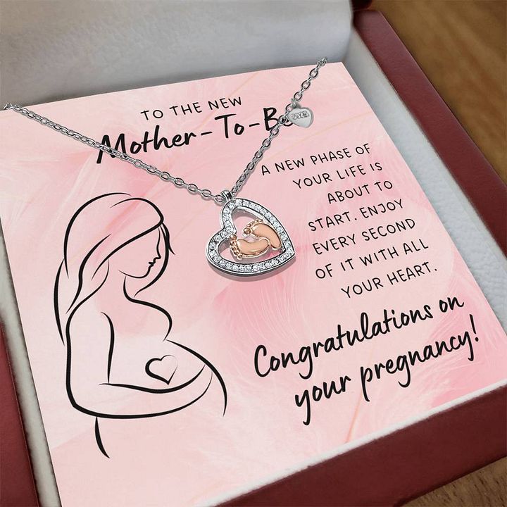 To the New Mother-To-Be Baby Feet Heart Necklace – New Phase Of Your Life product image (2)