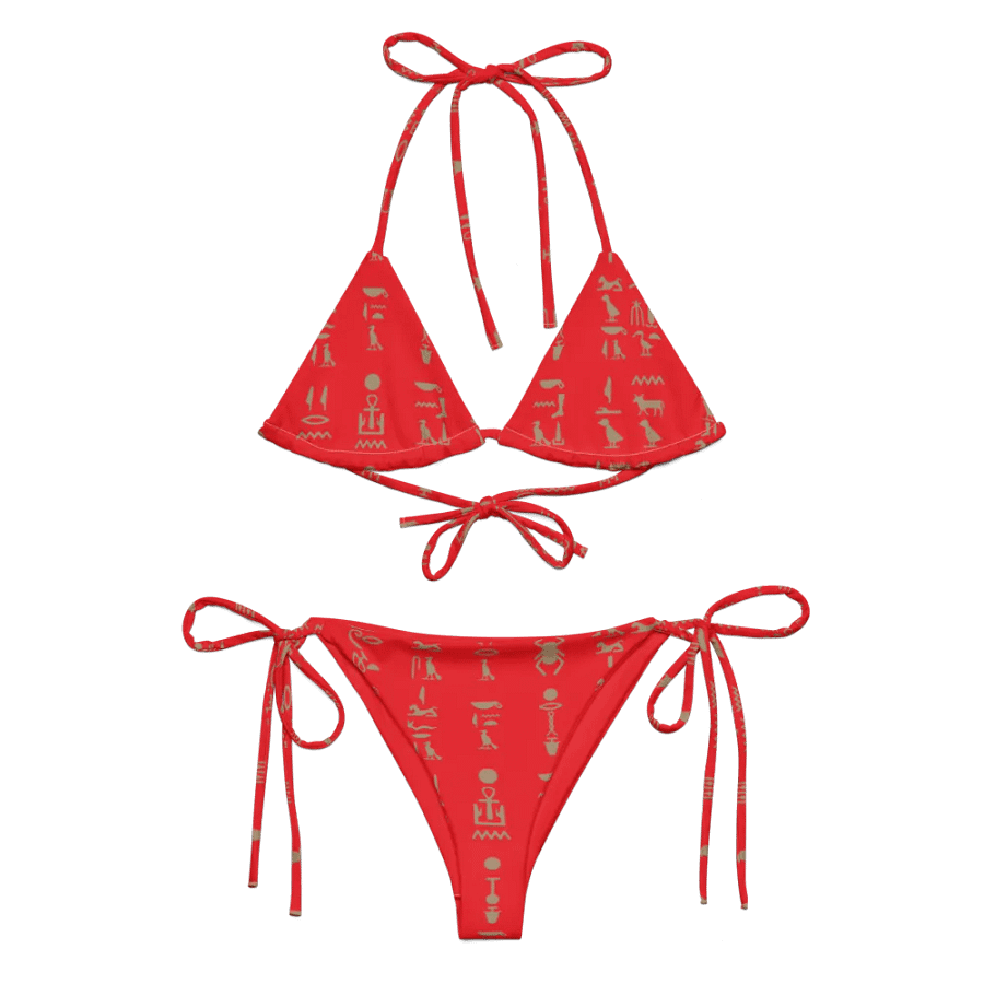 Isis Hieroglyphs Red String Bikini product image (6)