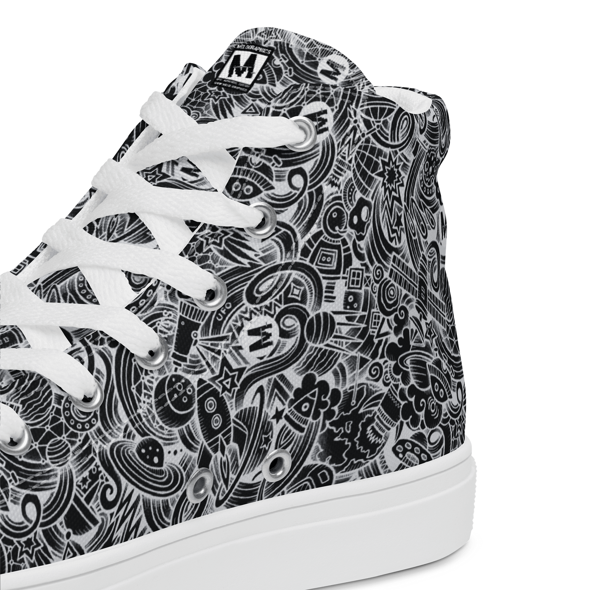 Dark Space Scribble - Women's High Tops | #MadeByMELO product image (7)