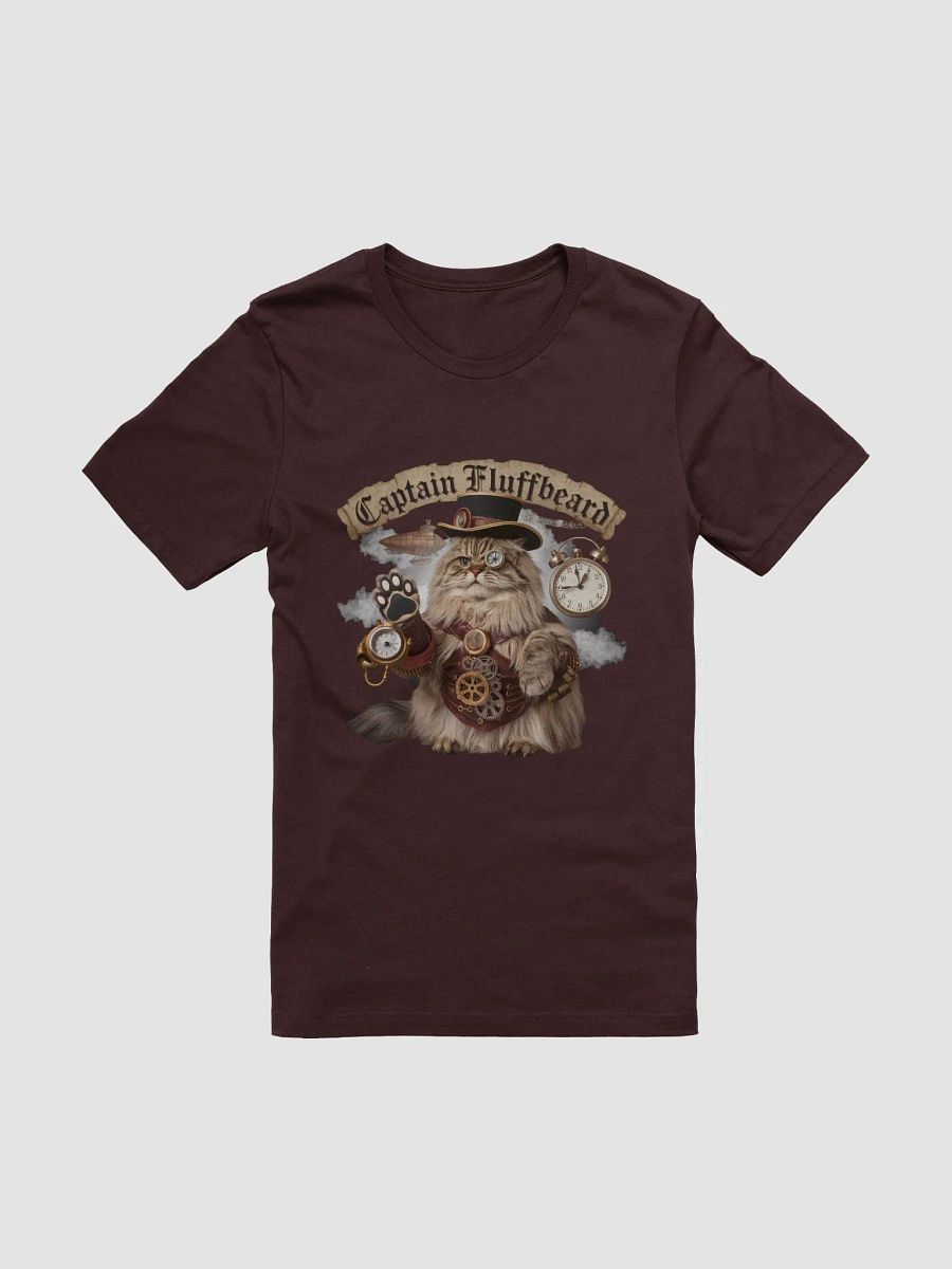 Captain Fluffbeard Steampunk Sky Pirate Cat T-Shirt product image (6)