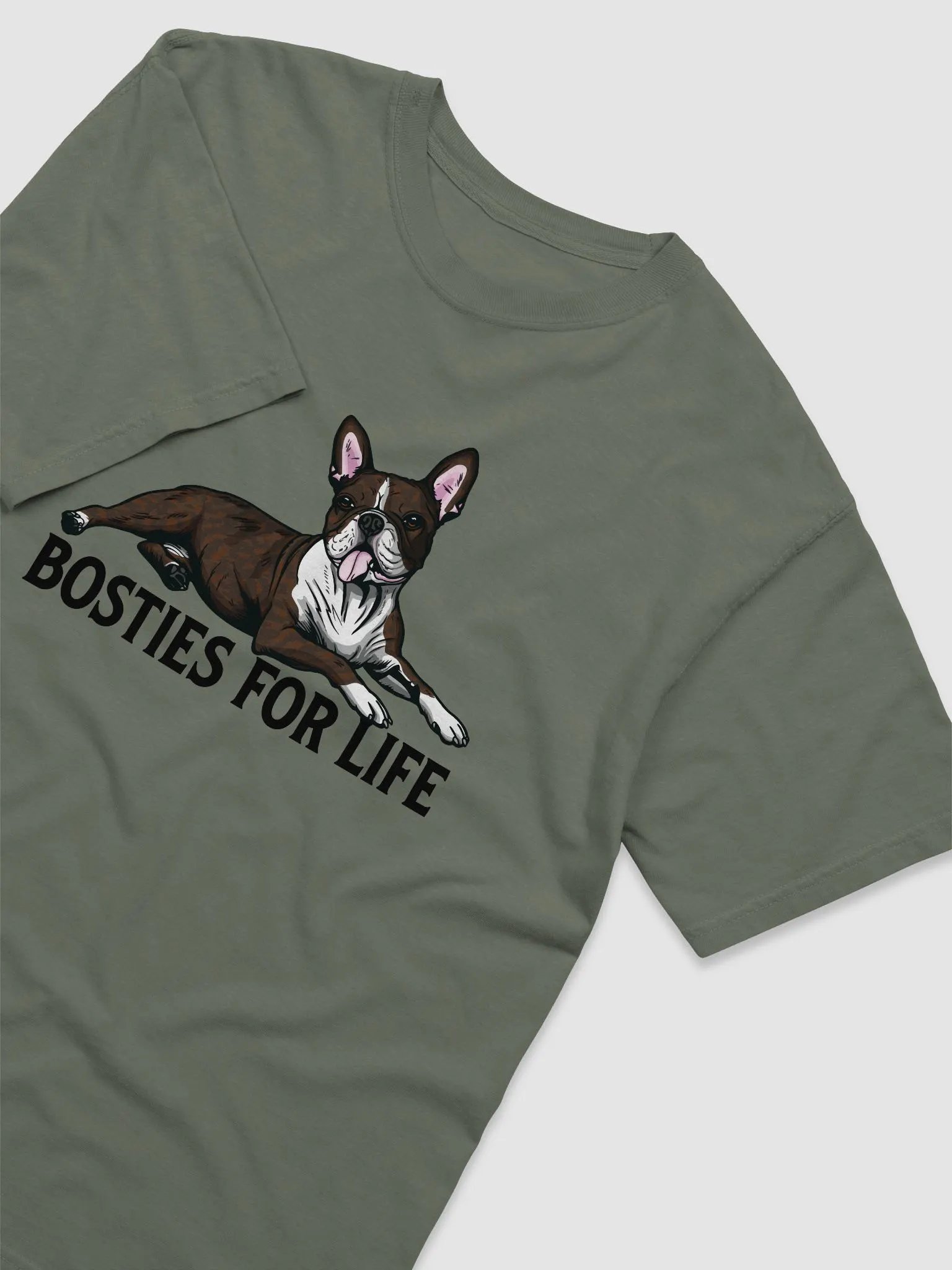 Bosties for Life T-Shirt of a Boston Terrier(Brindle) | Funny T-Shirt for Bostie Paw-rents product image (24)