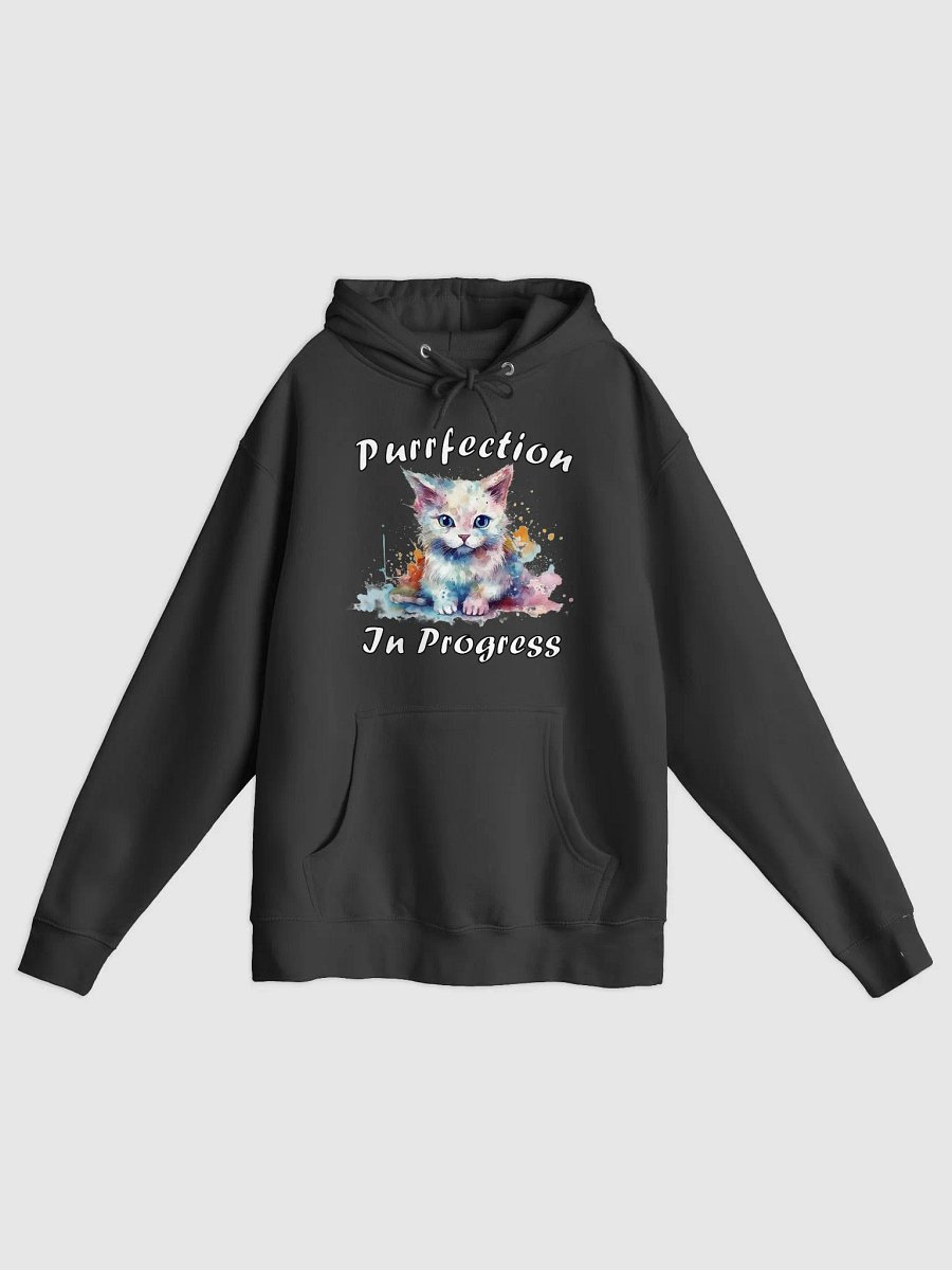 Purrfection In Progress Kitten Illustrated Pullover Hoodie (Front Only) product image (2)