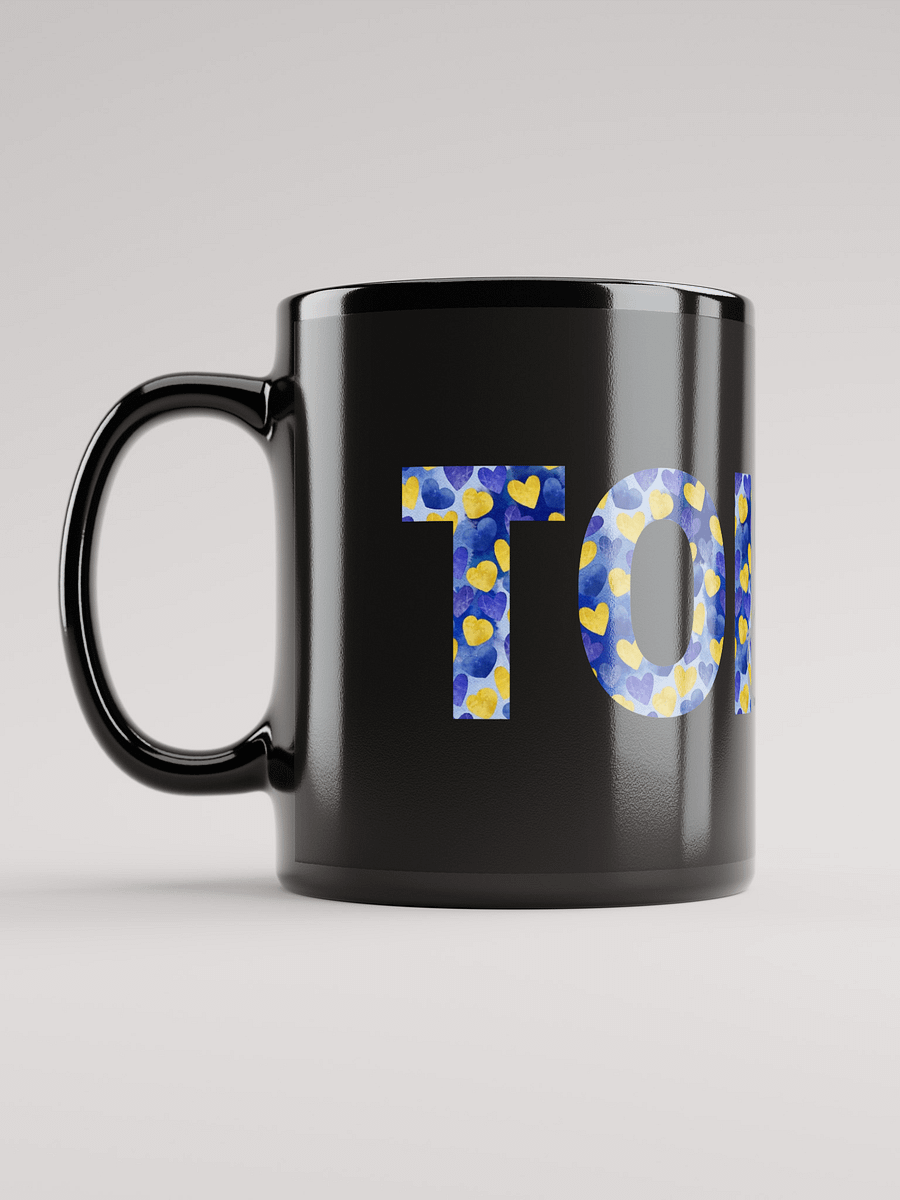 Mug Noir Toi et Moi - Décor Coeurs bleus - Cadeau couple product image (6)
