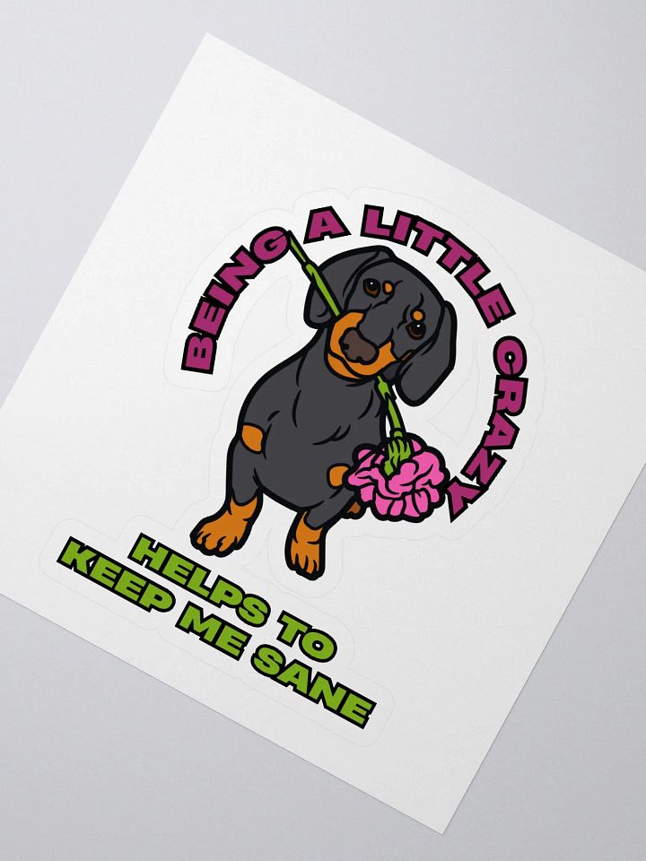 Crazy Dachshund Kiss Cut Stickers product image (2)