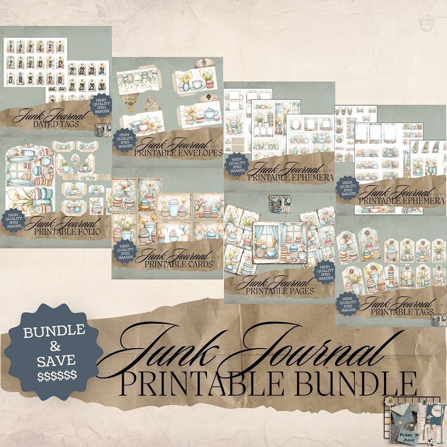 Macaron Lillies - Junk Journal Bundle V6 product image (1)