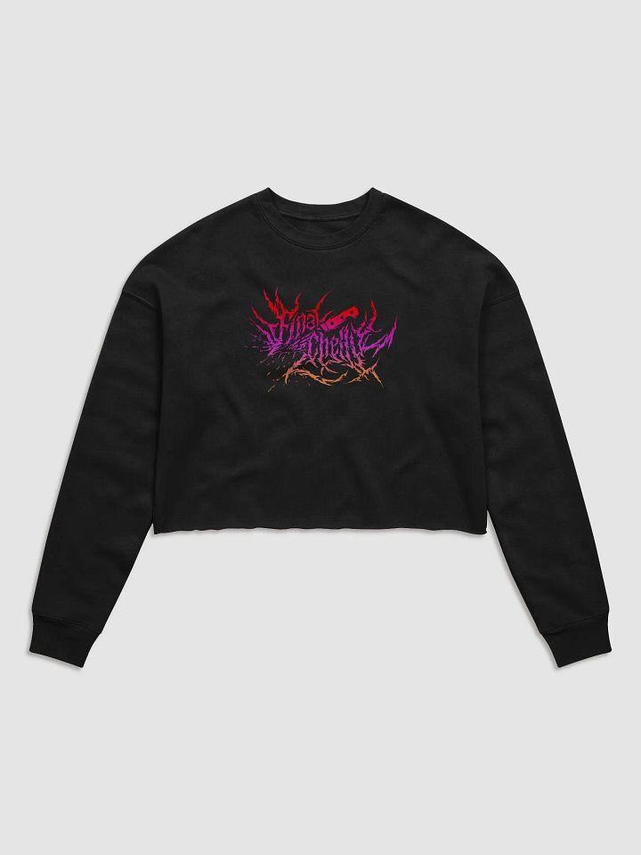 Keep It Metal Pink Blend Logo Womens Fleece Crop Top Printed Sweatshirt product image (1)