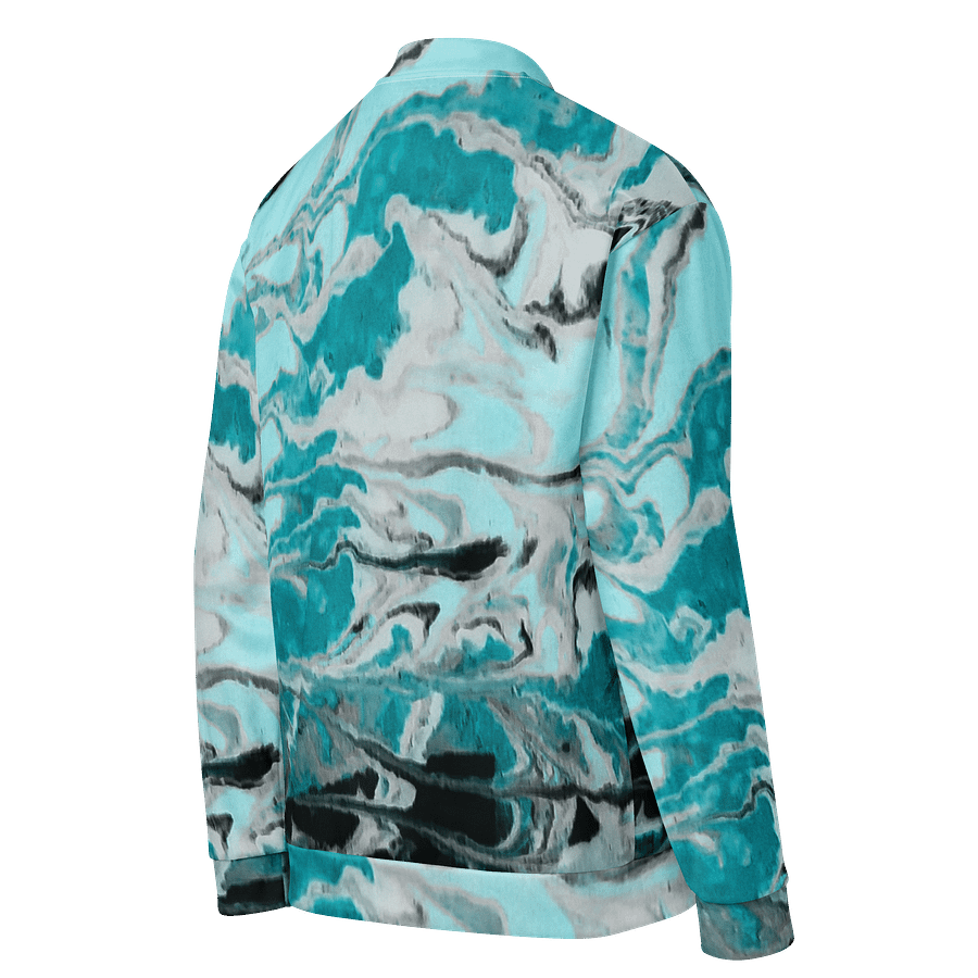 Fluid Turquoise Art Bomber Jacket product image (4)