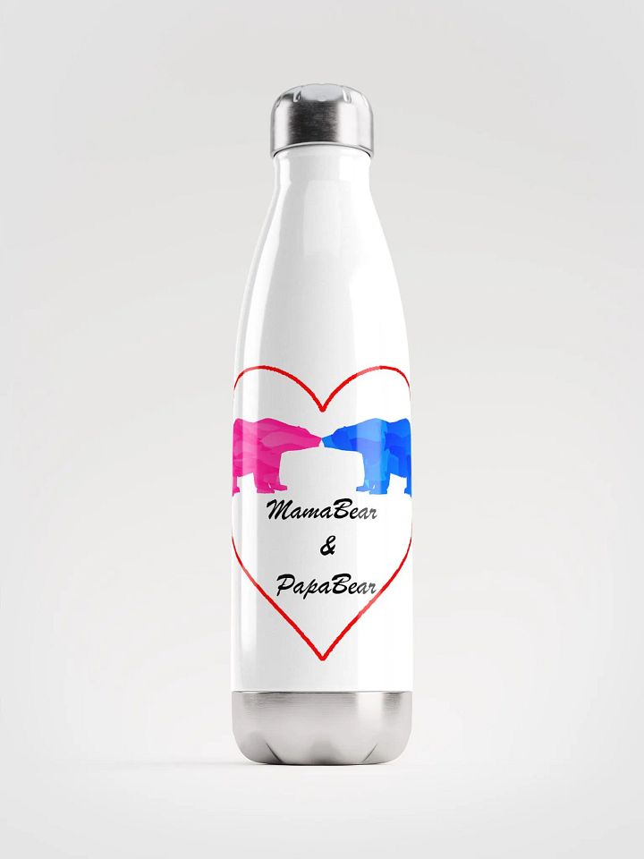Mama & Papa Bear Water Bottle White product image (1)