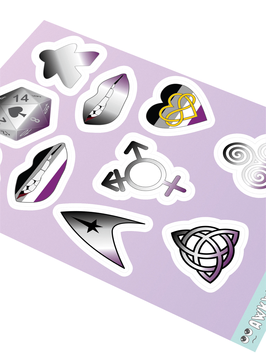 Asexual Pride Mixed Designs Sticker Sheet product image (2)