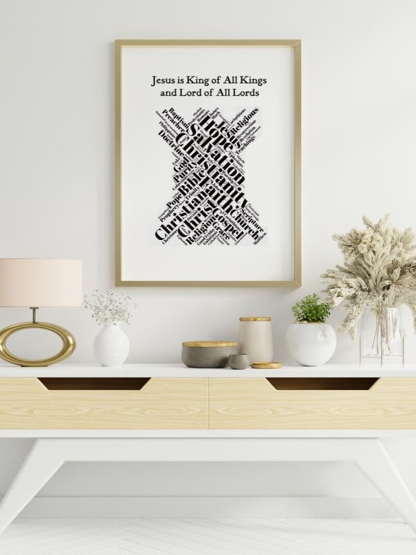 Printable Christian Wall Art – "Jesus is King of Kings, and Lord of All Lords" Castle Design product image (5)