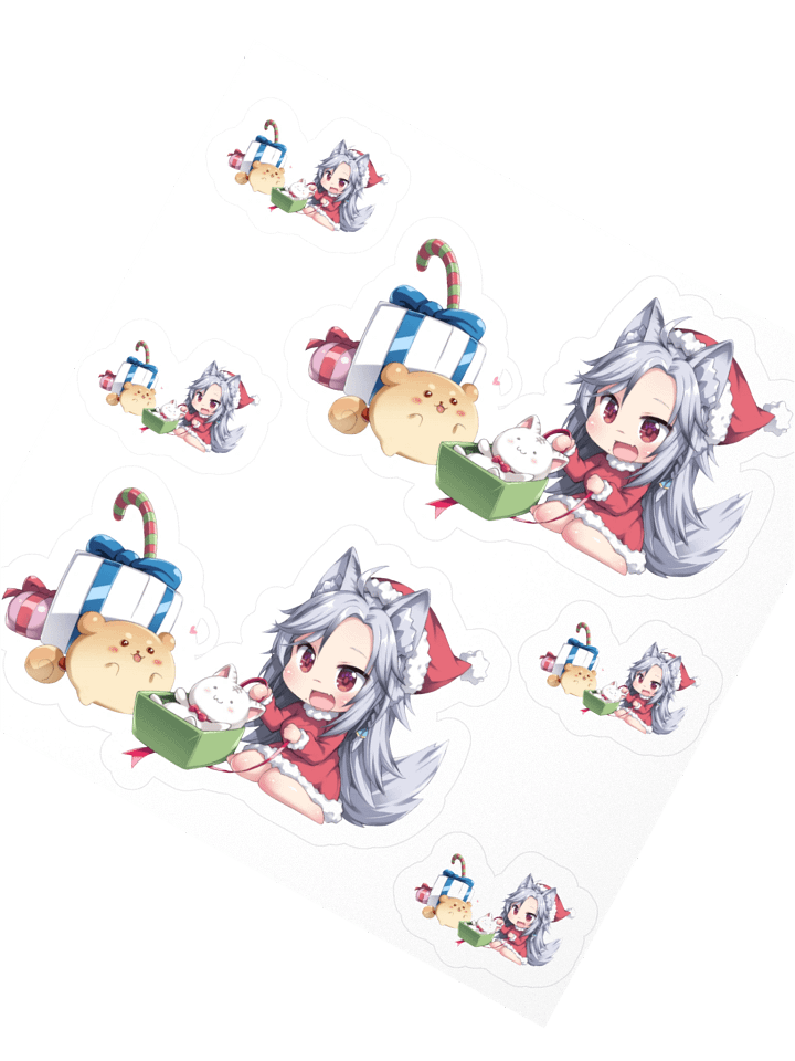 Santa Paws Chibi Sticker Set product image (2)