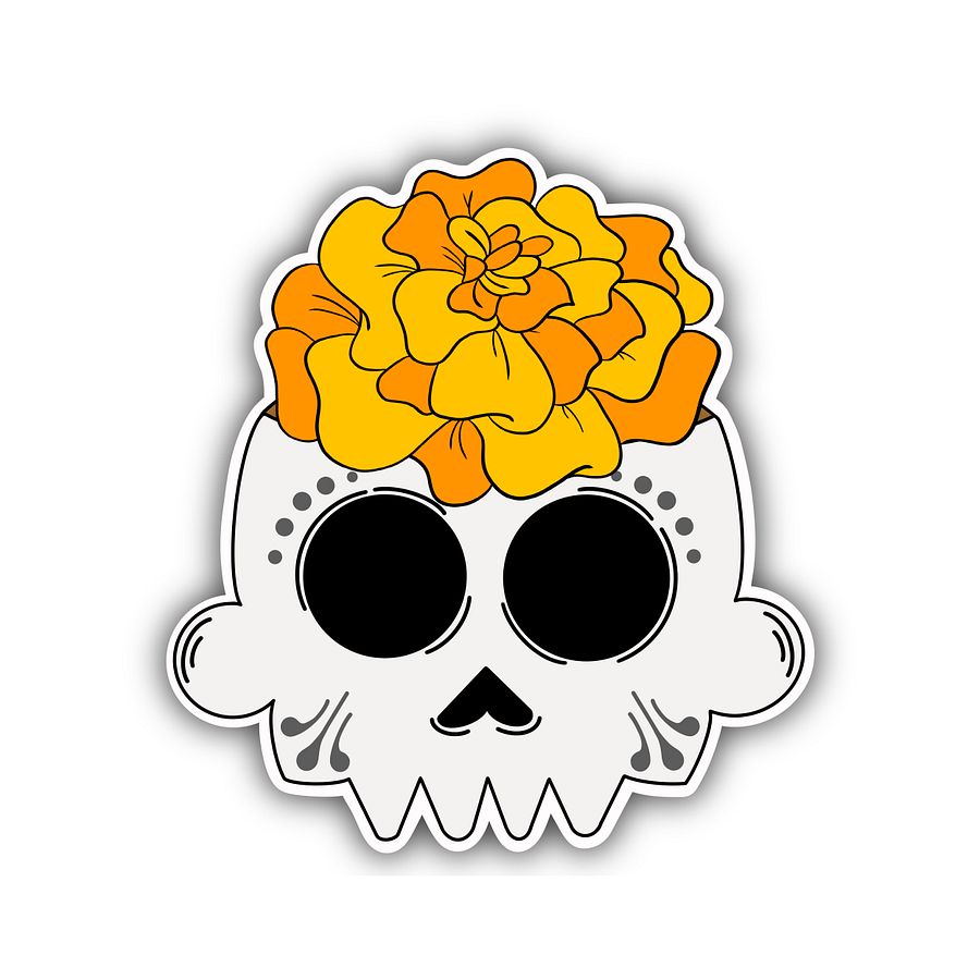 Marigold Skull Sticker product image (1)
