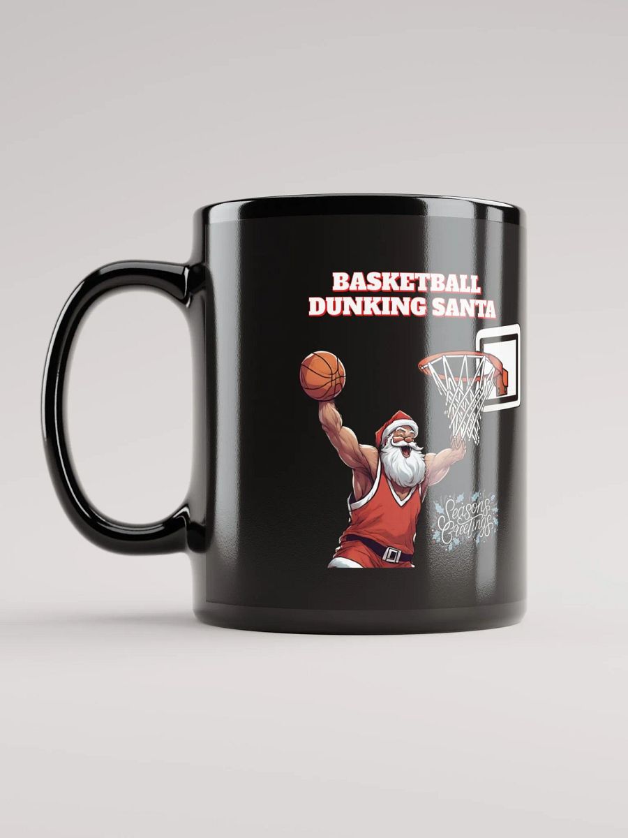 Basketball Dunking Santa Black Mug product image (11)