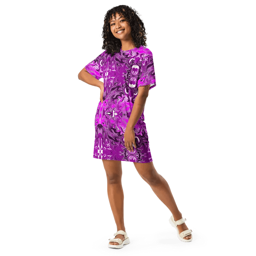 Pink Swirl T-Shirt Dress product image (10)