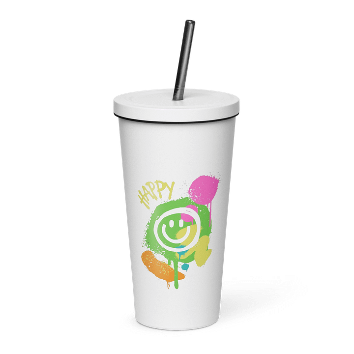 Happy Face: Insulated Cup With Straw product image (1)