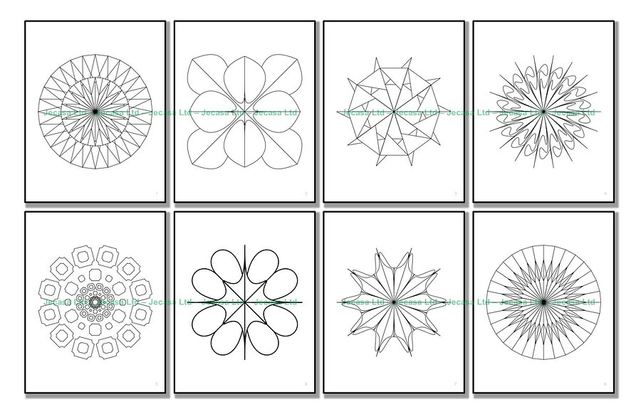100 Geometric Mandala Coloring Pages | PDF | Digital File | Series GM2025 Vol. 5 product image (3)
