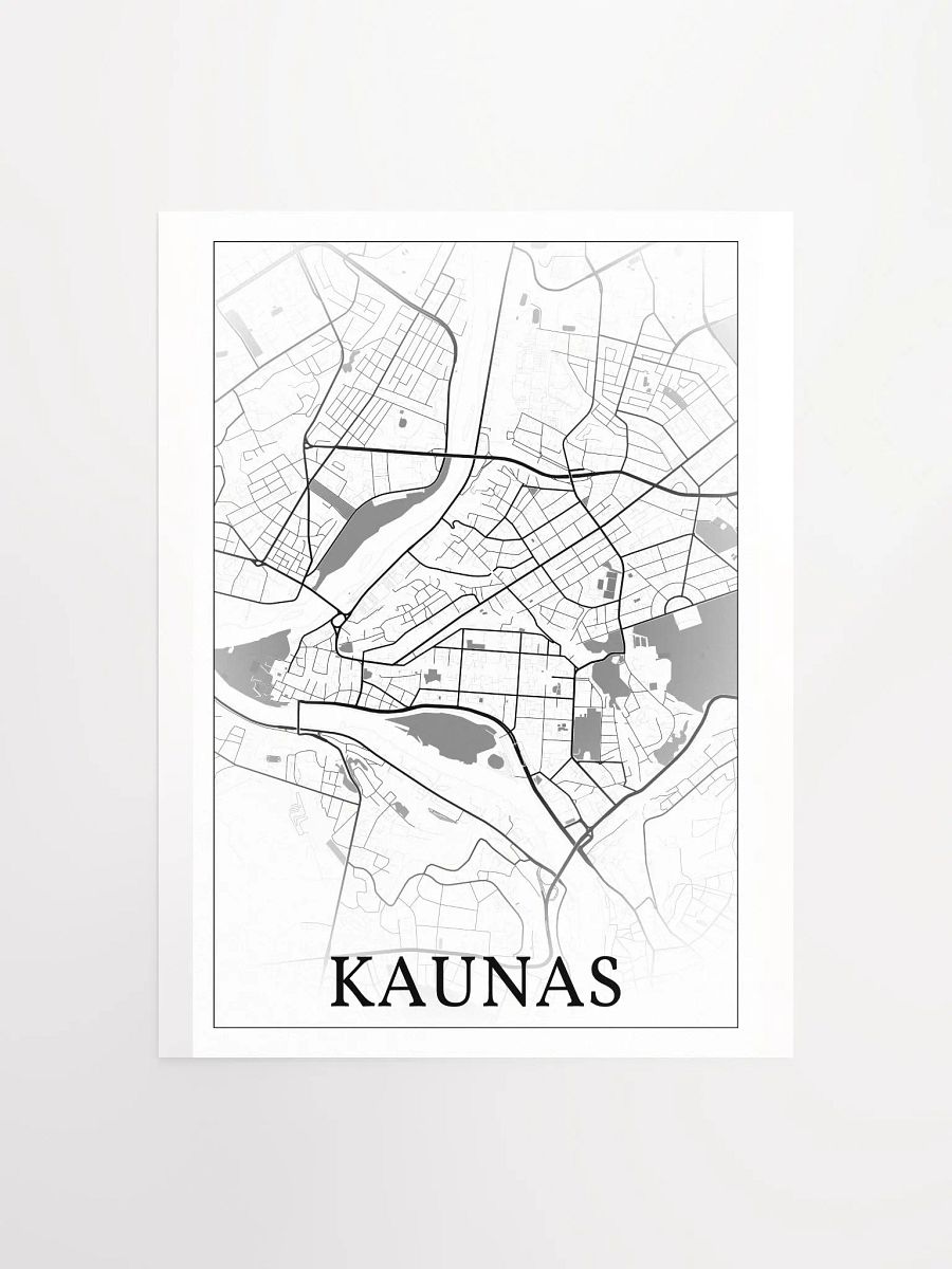 Kaunas, Lithuania, city map print product image (1)