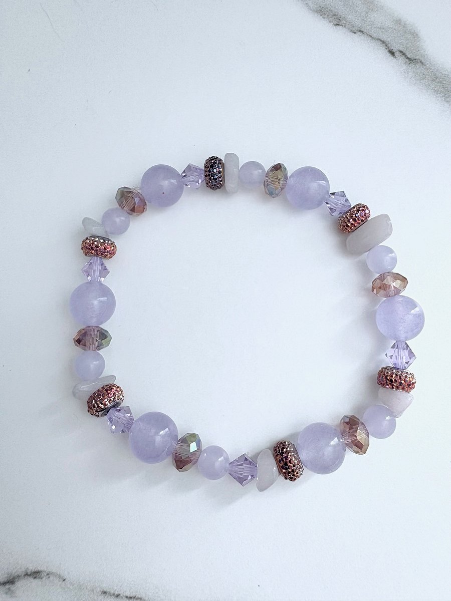 Beaded Stretch Bracelet | Handmade 8" Stretch Bracelet | Coastal Charm Jewelry by Monique Faella Designs™ | MFD-00057 product image (3)