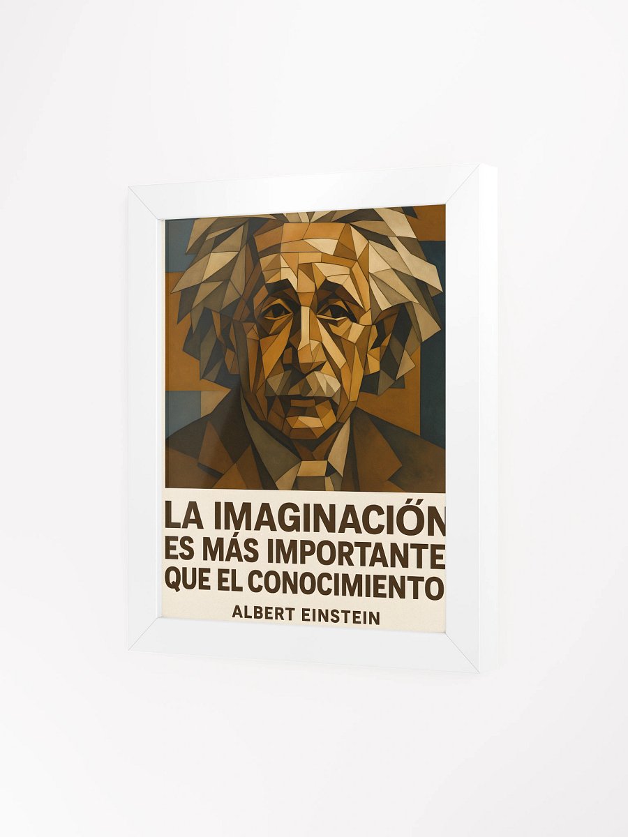 Póster ultra-premium Einstein cubista corregido con cita española auténtica product image (3)