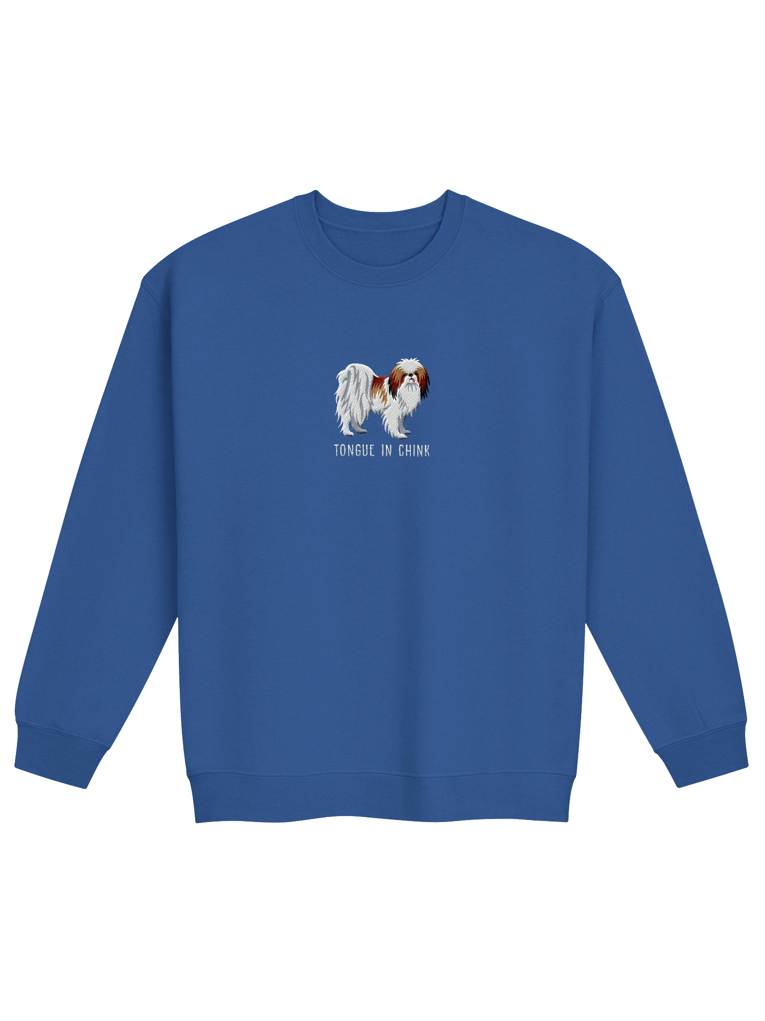 Tongue in Chink Sweatshirt (Embroidered) of a Japanese Chin(Sable & White) product image (13)