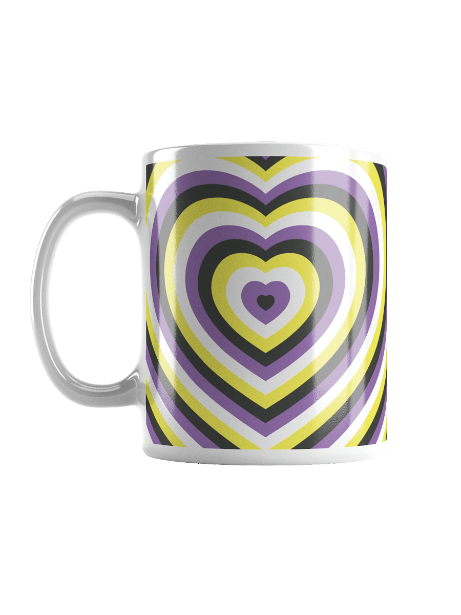 Non-binary Pride Hearts Mug (Right-handed) product image (1)