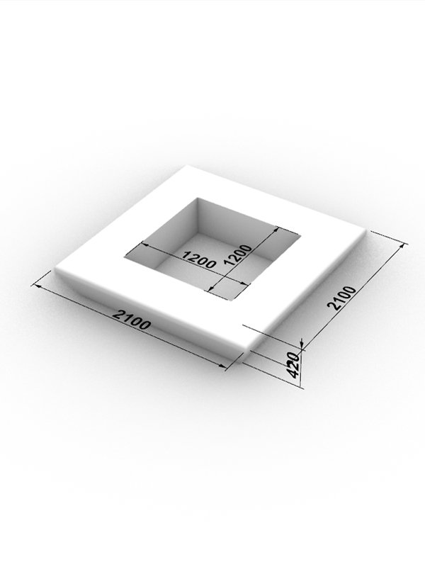Square tree pot product drawings product image (3)