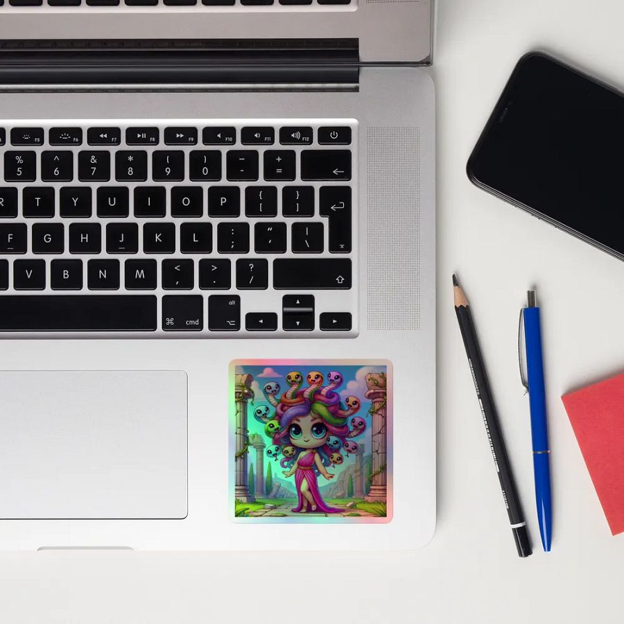 Colorful Chibi Medusa Vinyl Sticker – Rainbow Enchantress product image (12)