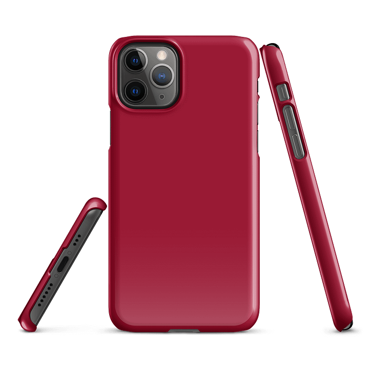 Cherry Red Solid Color iPhone® Glossy Snap Case product image (2)