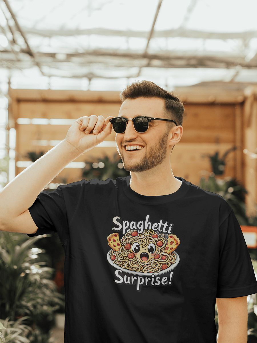 Spaghetti Surprise Pizza Face T-Shirt - Funny Cartoon Streetwear Tee - Gildan Heavyweight Unisex Graphic Shirt - Quirky CrazyBright Design product image (1)