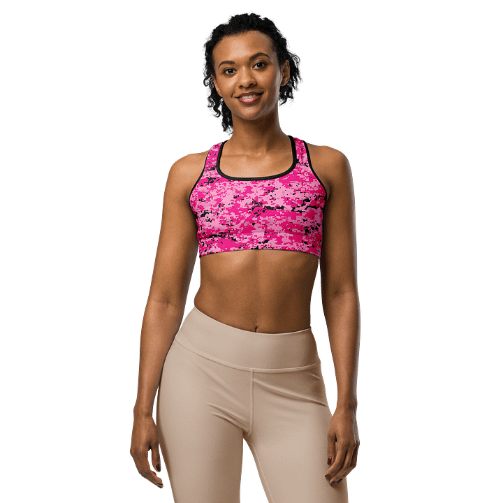 Pixel Pink Camo Custom Sports Bra product image (1)