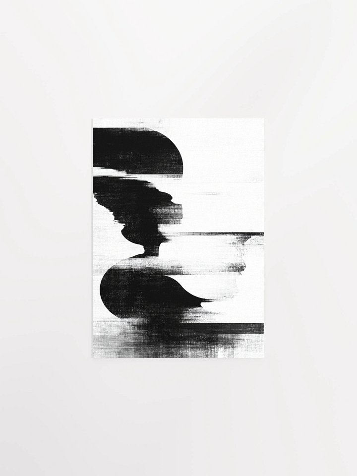 Fragmented Monochrome Glitch Poster | Black & White Abstract Minimalist Wall Art Print, Modern Monochrome Print product image (8)