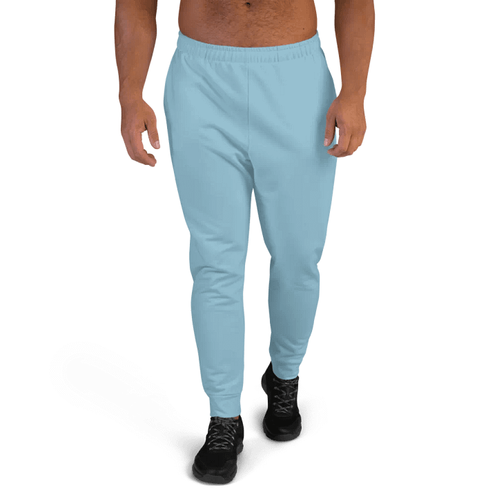 Plain Light Blue Soft Summer Recycled Polyester Premium Men's Joggers by Treasure Pie product image (1)